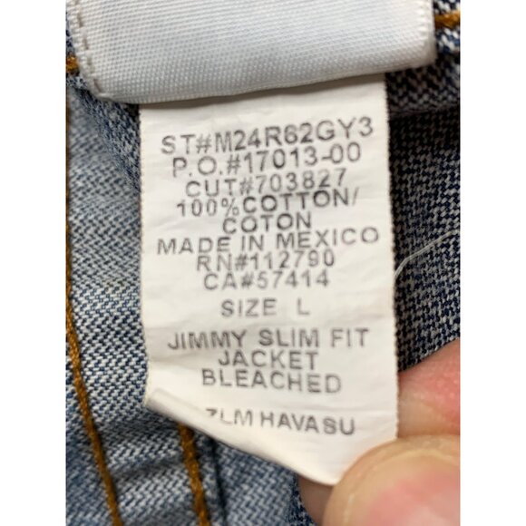 True Religion Jimmy Slim Fit Trucker Denim Jacket Bleached L  Mens  RV10314 - Picture 8 of 14